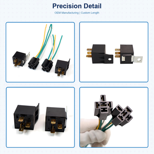 ชุดสายไฟรีเลย์ 5 ขา 12V 24V 40A พร้อมขายึดโลหะและขั้วต่อ DIN 72552 <span class=keywords><strong>ส</strong></span>ำหรับพัดลมรถยนต์ ปั๊มน้ำมันเชื้อเพลิง OEM - Product Image 2