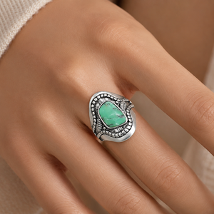 Anello Vintage con Design a Foglia per Donne, Anello Creativo Stile Marmo, Accessorio Retro per Dito - Product Image 3