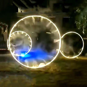 Nuevo Arco Redondo de Acero Inoxidable con Pulverizador de Agua, Luces Decorativas Interactivas y Atomización para Bodas - Product Image 6