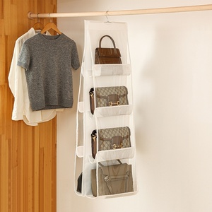 <b>Large</b> Capacity 6-Grid Hanging Closet Organizer Non-Woven Fabric PVC Waterproof Dustproof Bag Storage Functional Foldable Design - Product Image 2