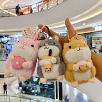 Peluches Hamster Kawaii pour Filles, Saint-Valentin, Adorables Petits Animaux en Peluche, Porte-clés en Peluche, Sac à Dos pour Enfants