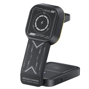HiTao 15W Fast <b>Charging</b> <b>3</b>-in-1 Foldable Magnetic Wireless Charger Station for Multi-Device - Product Image 1