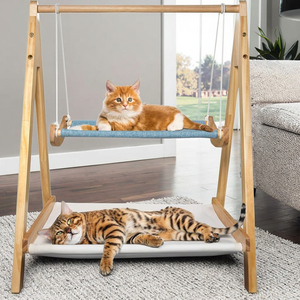 Phong cách hiện đại thông gỗ mèo võng giường có thể giặt cho mèo trong nhà thoải mái cuối cùng sự lựa chọn tốt nhất cho vật nuôi - Product Image 5