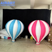 Modèle de montgolfière gonflable géante rose et blanche à rayures, publicité personnalisée sur montgolfière gonflable rose en tissu Oxford