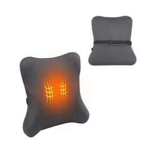 Coussin de siège avec soutien lombaire et fonction chauffante, rectangulaire, noir, pour utilisation en voiture - Product Image 3