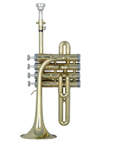 <span class=keywords><strong>Trompette</strong></span> <span class=keywords><strong>soprano</strong></span> en laiton laqué or à quatre pistons en acier inoxydable Eastern Music avec un diamètre de 11,66 mm - Product Image 2