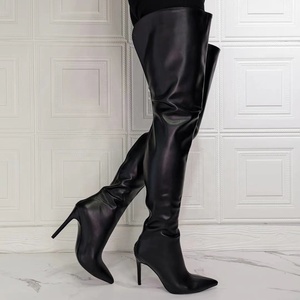Botas Altas por Encima de la Rodilla para Mujer, Talla Grande 47, con Cremallera Trasera, Ajustadas, Tacón Fino, Botas Sexys de Otoño para Mujer, Botas de Tacón Alto con Punta Puntiaguda - Product Image 6