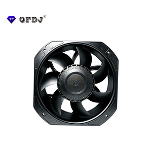 พัดลมระบายความร้อน QFDJ 22580 DC ขนาด 24 นิ้ว 3000 รอบต่อนาที แบบลูกปืนสลีฟ  พัดลมแบบแกนหมุนพลาสติกสีดำ สำหรับอุปกรณ์อุตสาหกรรม - Product Image 1