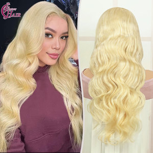 Perruques en cheveux humains naturels ondulés blonds 613, densité 180 %, pré-plumées, brésiliennes et péruviennes, avec dentelle frontale HD, vente en gros FH 13X6 - Product Image 2