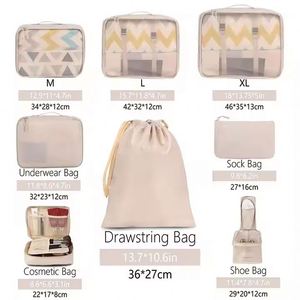 Customized Printing Portable Hanging Cloth Shoes Luggage <b>Organizer</b> Bag Set Travel Packing Cubes for <b>Suitcases</b> - Product Image 2