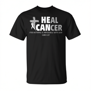 Camiseta con lazo blanco de concienciación sobre el cáncer de pulmón y cruz cristiana - Product Image 2
