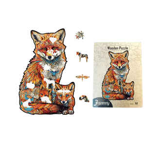 <span class=keywords><strong>Puzzle</strong></span> en bois miniature personnalisé en forme de renard avec étui de transport compact pour le divertissement en voyage et les activités en <span class=keywords><strong>avion</strong></span> - Product Image 1