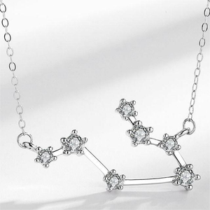 Пользовательские стерлингового серебра белый кубический цирконий Лео Звезда Созвездие 12 зодиака ААА + циркон ожерелье - Product Image 5