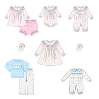 Vêtements pour enfants brodés en gros, tenues pour enfants, ensembles de vêtements pour garçons en bas âge, Noël, hiver