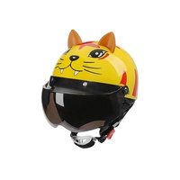 [Personnalisé] Casque de sécurité pour enfants à vélo électrique, dessin animé, quatre saisons, protection solaire universelle, anti-buée, marron/transparent