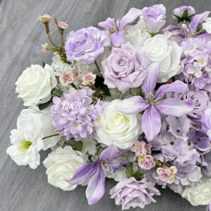 ديكور المصنع بالجملة عداء زهرة أرجواني وأبيض ديكور طاولة الزفاف الديكور - Product Image 6