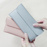 Dompet panjang kulit kustom wanita dompet ponsel kapasitas besar dompet amplop kulit pu dompet kartu ultra-tipis gratis sampel