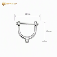 HONMEO Boucle en D en alliage de zinc plaqué, durable, avec vis métallique, pour vêtements, sacs, chaussures