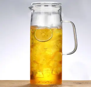 Large Capacity Glass Water Bottle Jug Juice Pitcher with Cover