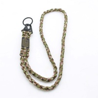 Porte-clés en paracorde personnalisé en usine, collier en corde de parachute tressée avec drapeau américain, cordon pour activités de plein air