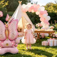 Ballon en aluminium autoportant en forme de papillon pour décoration de table de fête d'anniversaire printanière, vente en gros