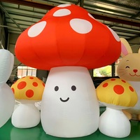 Ballon gonflable géant personnalisé avec logo imprimé, design champignon moderne, décor féerique accrocheur, ventilateur intégré, publicitaire, étanche