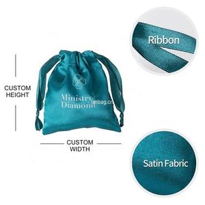 Petite pochette en satin pour bijoux Pochette en soie avec logo - Product Image 4