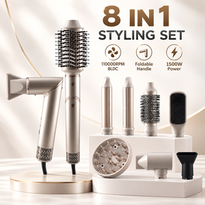 Secador de Pelo Plegable 8 en 1 con Motor BLDC, 4 Velocidades, Mango Plegable y Cepillos Térmicos para el Cabello, <span class=keywords><strong>Precio</strong></span> de Fábrica - Product Image 5