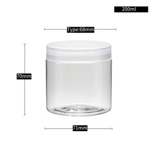 <b>Clear</b> PET Cosmetic Body Scrub <b>Containers</b> with Aluminum Lids 250ml/300ml/500ml Custom Printing - Product Image 2