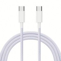 Kabel Data Pengisian Cepat 60W Terlaris, Bahan Anyaman, Kabel Pengisi Daya USB-C Original Tipe C ke Tipe C, Kabel Profesional