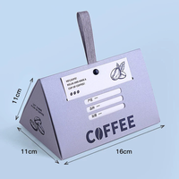 Luxuriöse Dreieckige Kaffee-Geschenkbox mit Bandgriff Tragbarer Kraftpapier-Aufbewahrungsbehälter mit Leicht-Aufreiß-Verschluss (100g/180g/350g)