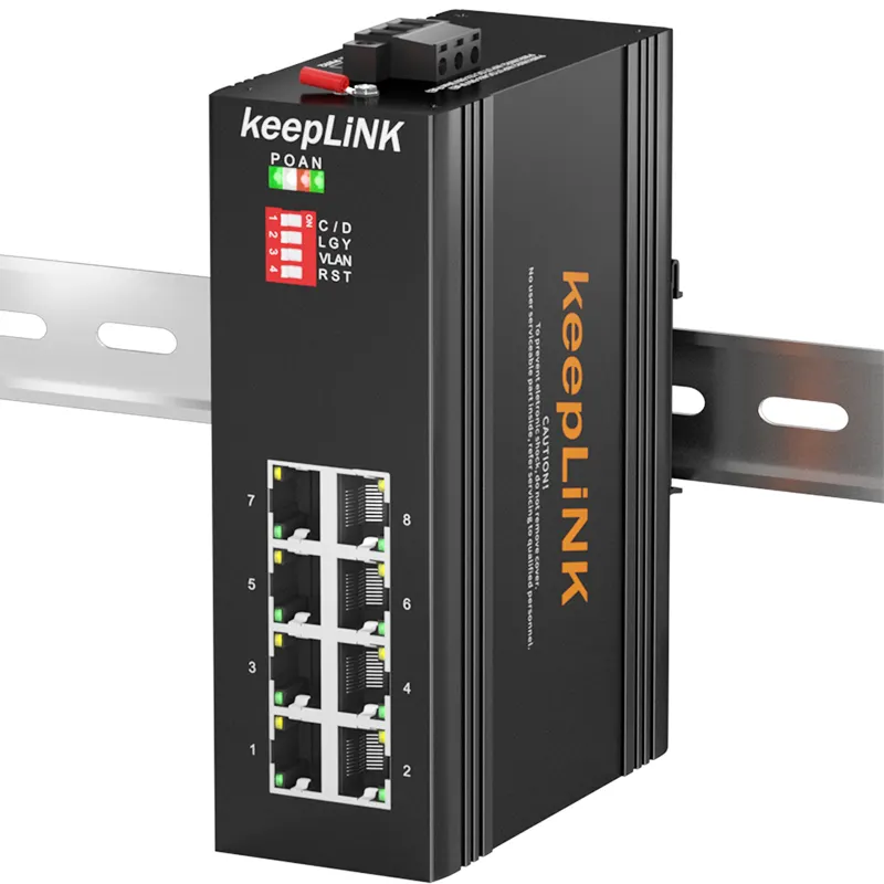 Rj45 Poort Netwerk Switches 8 Poort Switch Ethernet 100Mbps Industriële Onbeheerde Switch Zonder Poe Met Din Rail