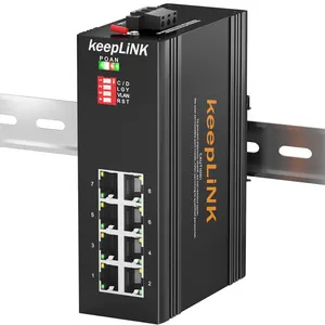 RJ45 cổng mạng Thiết bị chuyển mạch 8 Cổng chuyển đổi Ethernet 100Mbps công nghiệp không được quản lý chuyển đổi mà không PoE với DIN đường sắt