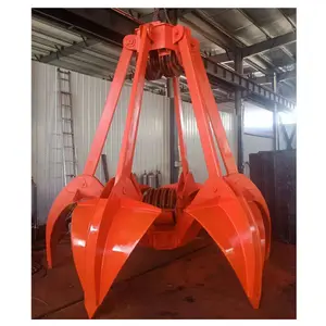 Groothandel Industriële Graafmachine Peeling Grijpen Staal Schroot Grijper 360 Graden Rotatie Hydraulische Oranje Rupsgraafmachine
