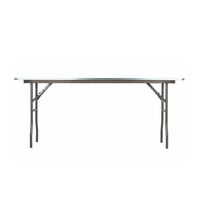 Table à manger rectangulaire moderne en bois et métal, portable, durable, pliable, pour la maison, l'hôtel, les événements de mariage, 8 places