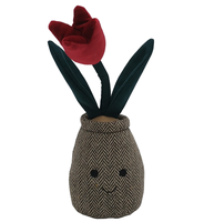Poupée en peluche douce de 25cm, Simulation réaliste, plante en pot verte créative, tulipe, fleurs, jouets en peluche, vente en gros
