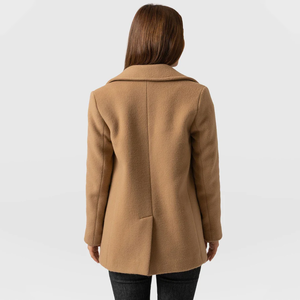 중국 공장 주문을 받아서 만들어진 겨울 우아한 짧은 두꺼운 모직 코트 여자 - Product Image 3