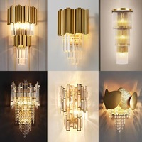 Jam Dinding Modern Desain Baru Dengan Lampu Dekorasi Dinding Jam Gantung Kreatif Klasik Lampu Dinding untuk Kamar Tidur