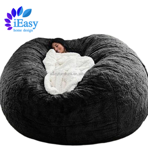 IEasy 6ft Red Wine <strong>Faux</strong> <strong>Fur</strong> Sofa Living Room Sofa Bed <strong>Beanbag</strong> Furniture Bean Bag Couch Big Size Fabric Couch <strong>Beanbag</strong>(only Cover) - Product Image 3