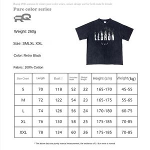 Camiseta de Cuello Redondo de Manga Corta para Hombre, Estilo Hip Hop Juvenil, 100% Algodón, Estampada, Talla Grande, para Adolescentes - Product Image 5