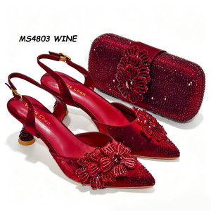 Latest Wholesale Low Heels Italian <strong>Peach</strong> Dress <strong>Shoes</strong> and Bag Matching Set Nigerian Style Women - Product Image 6