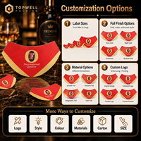 Étiquettes en aluminium anodisé en gros, autocollantes, personnalisées pour le cou des bouteilles de vin, whisky, bière - Fabricant