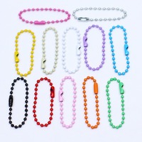 Porte-clés à billes en métal pour fabrication artisanale avec fermoir connecteur Chaînes de suspension en métal coloré pour Coca 2.4mm