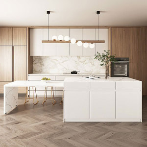 Îlot de cuisine en pierre naturelle importée, grand îlot de cuisine avec tiroirs - Product Image 5