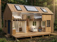 Villa préfabriquée de luxe à triple paroi isolée pour chalet alpin européen Airbnb avec structure en acier galvanisé antirouille