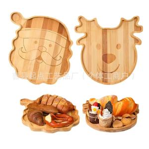 Starting Point Bamboo Wooden Santa Reindeer Gingerbread <b>Tray</b> 29.8cm Decorative Serving <b>Tray</b> For <b>Snacks</b> And Food - Product Image 3