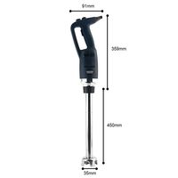 Mixeur Plongeant Commercial Haute Vitesse Crownwing IB270-750 en Acier Inoxydable Noir Électrique 220W pour Mélange et Agitation Submersibles