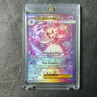 Carte à collectionner de jeu d'anime holographique de qualité supérieure, personnalisée en anglais, avec effet foil, représentant un Pokémon Mega Évolution en version Full Art