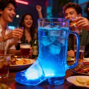 Jarra de Cerveza Luminosa LED con Forma de Zapato para Festivales, Fiestas, Eventos y Bares P.S. Material para Interiores/Exteriores para Jóvenes, para Uso Transfronterizo - Product Image 1