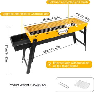 Parrilla de Carbón Plegable de Metal Moderna con Encendido Automático para Acampar al Aire Libre, Viajes y Uso Doméstico - Product Image 2